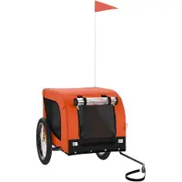 vidaXL Hondenfietstrailer oxford stof en ijzer oranje en zwart