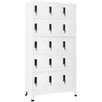 vidaXL Lockerkast 90x40x180 cm staal wit-VXL-339820