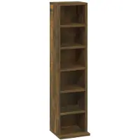 vidaXL Cd-kast 21x20x88 cm bewerkt hout gerookt eikenkleurig
