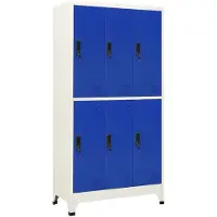 vidaXL Lockerkast 90x45x180 cm staal grijs en blauw