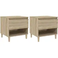 vidaXL Nachtkastjes 2 st 50x46x50 cm bewerkt hout sonoma eikenkleurig