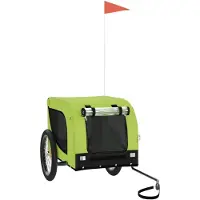 vidaXL Hondenfietstrailer oxford stof en ijzer groen en zwart