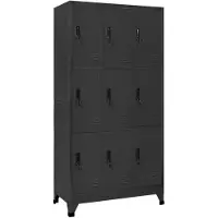vidaXL Lockerkast 90x45x180 cm staal antracietkleurig