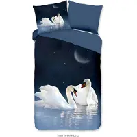 Muller Textil Pure Dekbedovertrek "Share" - Blauw - (140x220 cm) - 100% Polyester