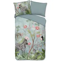 Descanso Dekbedovertrek Yasmin Aqua Satijn-140 x 200 / 220 cm | 1-Persoons