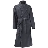 Linnick Wafel Badjas Velour Katoen - dark grey - M