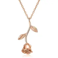 Victorious Dames Ketting – Roségoudkleurige Roos – Roségoudkleurig – 43cm