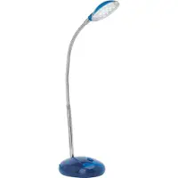 Brilliant LED-tafellamp Timmi | tijdloze bureaulamp | kunststof/metaal | transparant/blauw | Individueel instelbaar