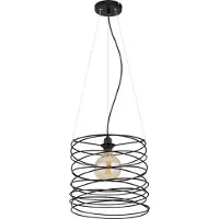 Globo Lighting Hanglamp Hanglamp Eetkamerlamp Eettafellamp, metalen spiraal zwart, 1x E27 fitting, DxH 35x128cm