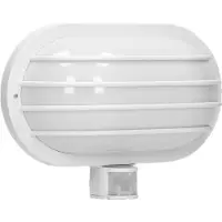 Virone LASO, tuinlamp met bewegingssensor 180 °, 1x60W, E27, IP44, kunststof, wit (E27, IP44)