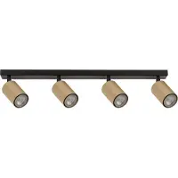 Sigma Plafondspot Zoom, 4-lamps, zwart/goud dimbaar, zwart, Woon-/ Eetkamer, metaal, Modern, buitenspot