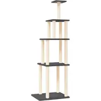vidaXL Kattenmeubel met sisal krabpalen 183 cm donkergrijs