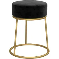 vidaXL Hocker rond fluweel zwart