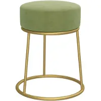 vidaXL Hocker rond fluweel mosterdgroen