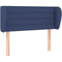 vidaXL Hoofdbord met randen 93x23x78/88 cm stof blauw