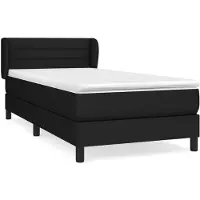 vidaXL Boxspring met matras stof zwart 80x200 cm