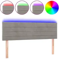 vidaXL Hoofdbord LED 144x5x78/88 cm fluweel lichtgrijs