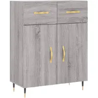 vidaXL Dressoir 69,5x34x90 cm bewerkt hout grijs sonoma eikenkleurig
