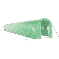 vidaXL Kas met stalen frame, groen, 36 m², 18x2x2 meter