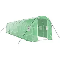 vidaXL Tuinkas met stalen frame 20 m² 10x2x2 m groen