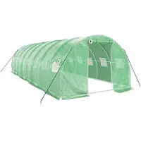 vidaXL Tuinkas met stalen frame 24 m² 8x3x2 m groen
