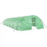 vidaXL Tuinkas met stalen frame 70 m² 14x5x2,3 m groen