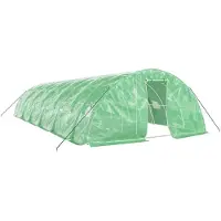 vidaXL Tuinkas met stalen frame 60 m² 12x5x2,3 m groen