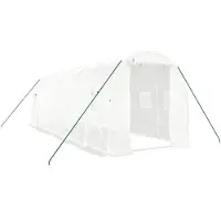 vidaXL Tuinkas met stalen frame 12 m² 6x2x2 m wit