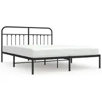 vidaXL Bedframe met hoofdeinde, zwart metaal, 183x213 cm