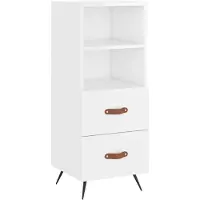 vidaXL Dressoir 34,5x34x90 cm bewerkt hout hoogglans wit