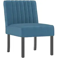 vidaXL Stoel fluweel blauw
