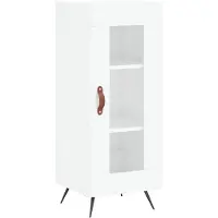 vidaXL Dressoir 34,5x34x90 cm bewerkt hout hoogglans wit