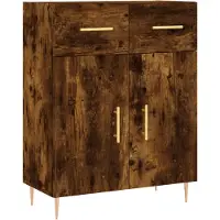 vidaXL Dressoir 69,5x34x90 cm bewerkt hout gerookt eikenkleurig
