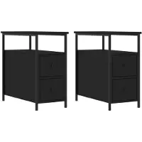 vidaXL Nachtkastjes 2 st 30x60x60 cm bewerkt hout zwart