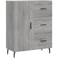 vidaXL Dressoir 69,5x34x90 cm bewerkt hout grijs sonoma eikenkleurig