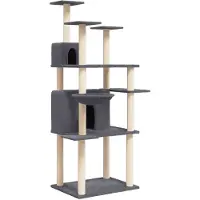 vidaXL Kattenmeubel met sisal krabpalen 166 cm donkergrijs