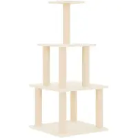 vidaXL Kattenmeubel met sisal krabpalen 111 cm crèmekleurig