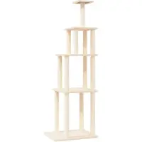vidaXL Kattenmeubel met sisal krabpalen 183 cm crèmekleurig