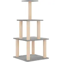 vidaXL Kattenmeubel met sisal krabpalen 111 cm lichtgrijs