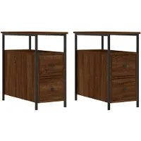 vidaXL Nachtkastjes 2 st 30x60x60 cm bewerkt hout bruin eikenkleur