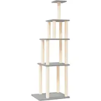 vidaXL Kraboom met sisal krabpalen, lichtgrijs, 183 cm