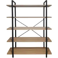 Erro Boekenrek - Boekenkast - 5 planken - 120x33x178 cm - Zwart Bruin