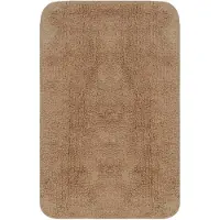 vidaXL Badmattenset stof beige 3-delig