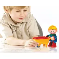 Tolo Toys First Friends Speelfiguur - Bouwvakker met kruiwagen