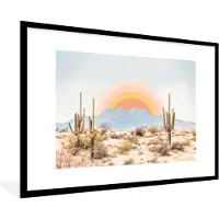 PosterMonkey Fotolijst incl. Poster - Cactussen - Planten - Natuur - Zon - 120x80 cm - Posterlijst