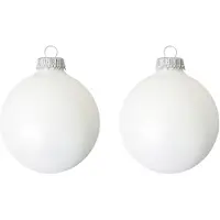 Merkloos 16x Witte matte kerstballen van glas 7 cm - Kerstbal