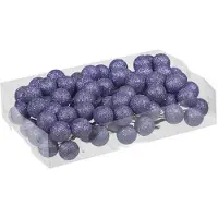Othmar decorations Voordeelverpakking paarse glitter kerstballetjes instekers 3 cm - Kerststukjes
