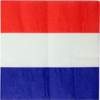 SANTEX 60x Nederland feest servetjes met Nederlandse vlag opdruk 33 x 33 cm - Feestservetten