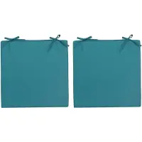 Anna's Collection 2x Buitenstoelen stoelkussens petrol blauw 40 x 40 cm - Sierkussens