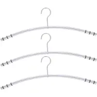 Alpina kledinghangers - 3x - zilver - RVS - L45,5 x B16 x H1,2 cm - Kledinghangers
